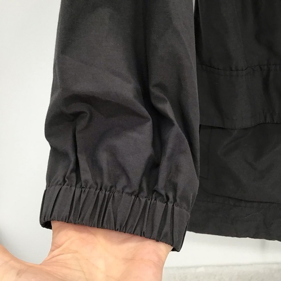 Eileen Fisher Light Weight Stand Collar Long Windbreaker Coat Charcoal Size XS - Picture 6 of 10